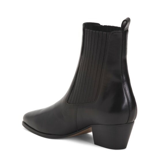 SANDRO NOIR Made In Portugal Leather Amelya Heeled Booties - Picture 2 of 2